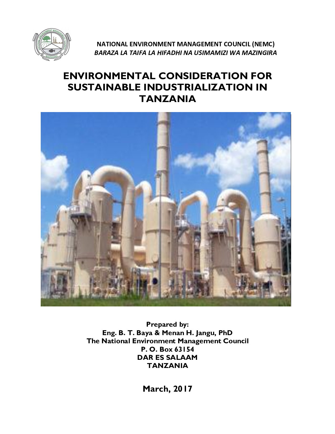 Uzingatiaji wa Mazingira kwa ajili ya Ukuaji wa Viwanda nchini Tanzania